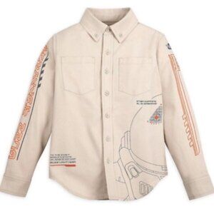 Disney Buzz Lightyear Shacket Button Down Toy Story Star‎ Command Size 5/6 NWT
